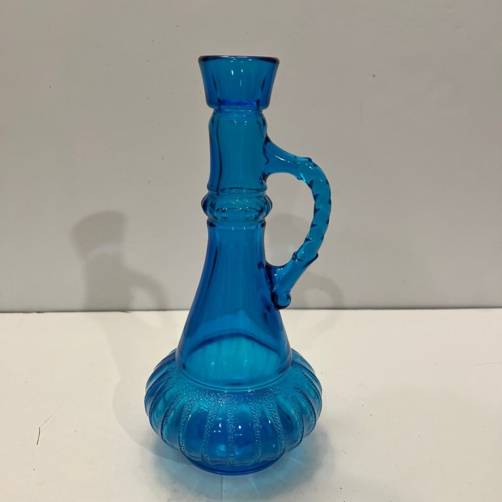 Vintage Jim Beam Blue Liquor Decanter Bottle 1973 No Stopper